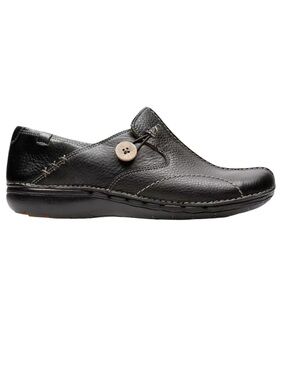 Clarks Women’s Black Leather Un Loop Shoes Size 6